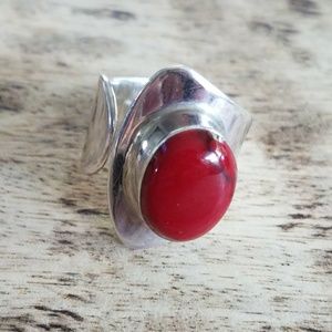 Taxco Pure 925 Red Jasper Ring